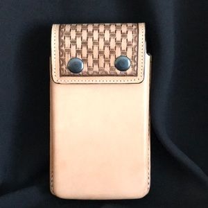 Handmade all leather cell phone carrier!